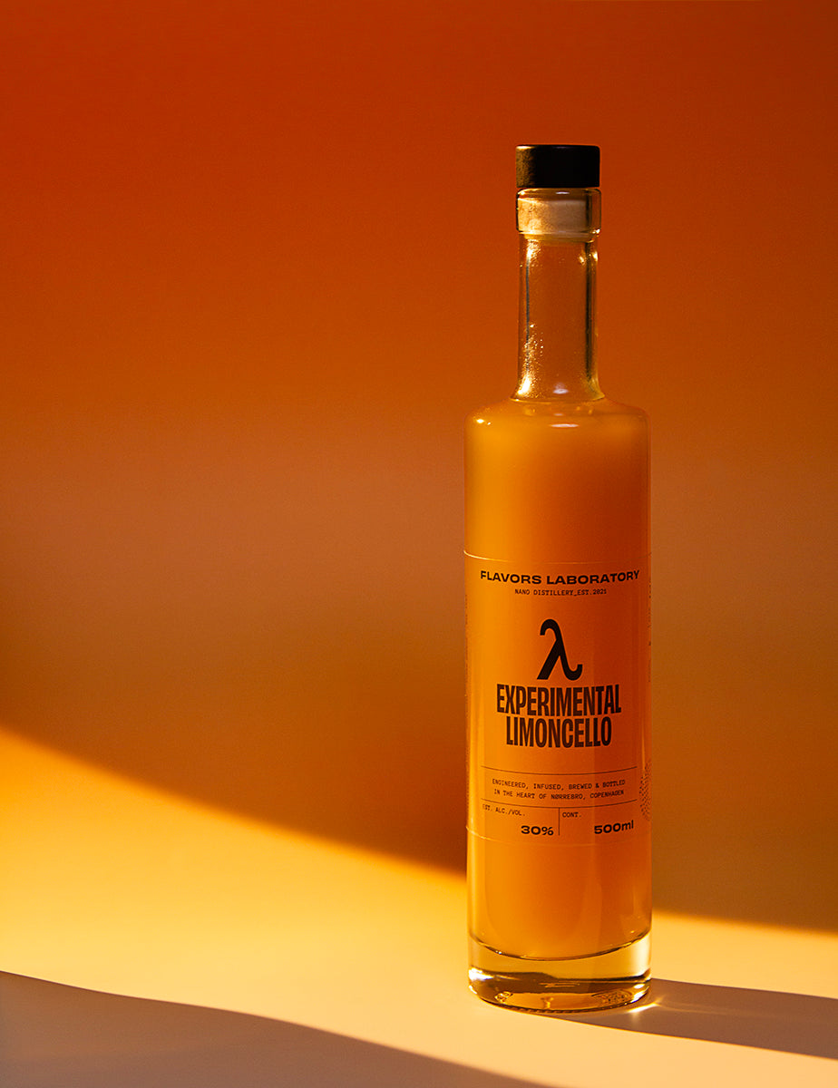 Bottle of handcrafted Experimental Limoncello from Flavors Laboratory