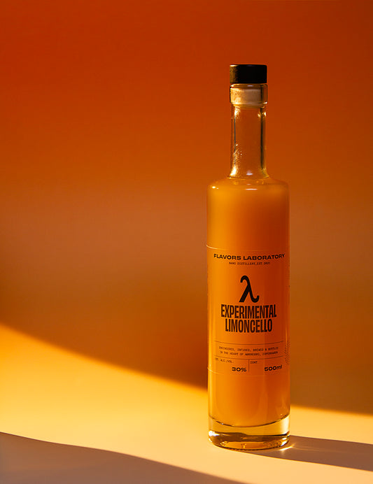 Bottle of handcrafted Experimental Limoncello from Flavors Laboratory
